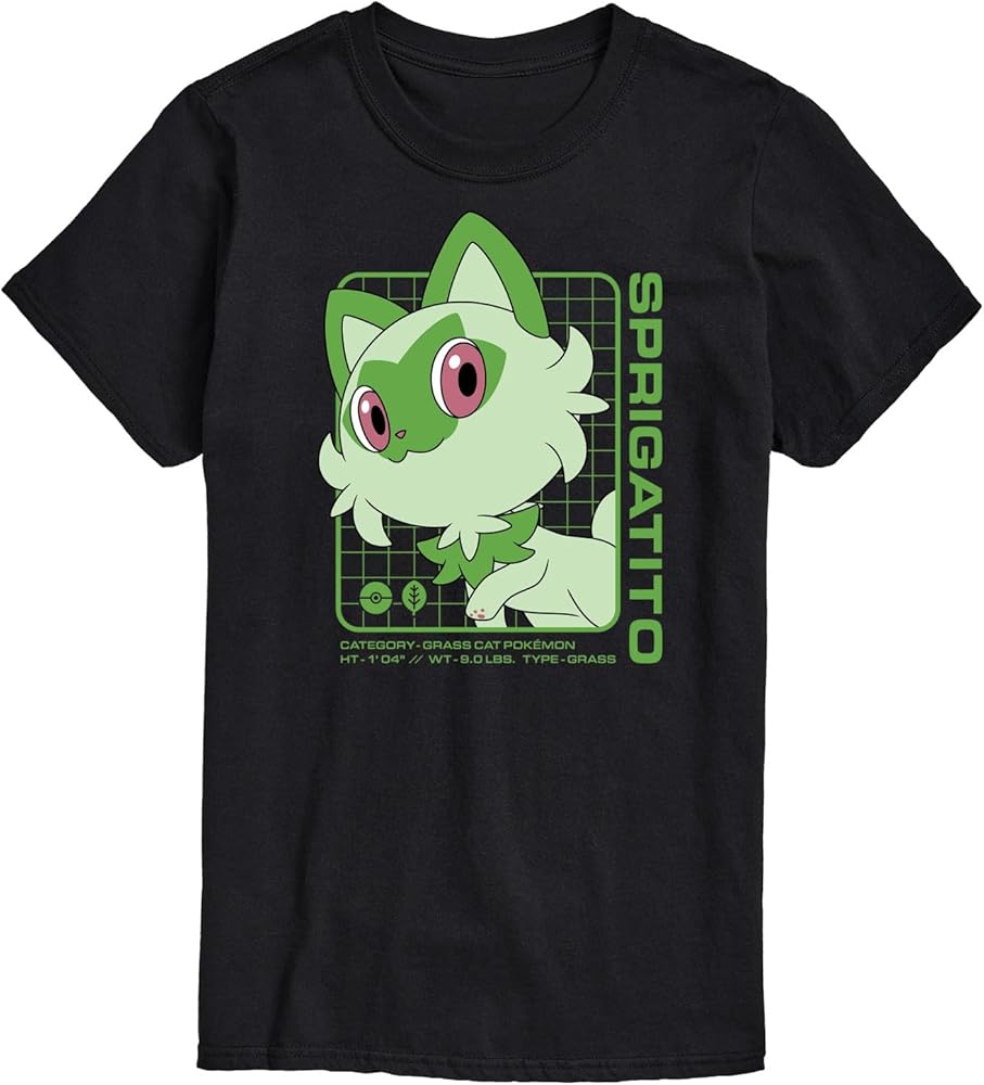 HYBRID APPAREL - Pokémon - Sprigatito Stats - Men's Short Sleeve